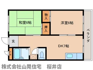 奈良県桜井市大字金屋【マンション】の間取り