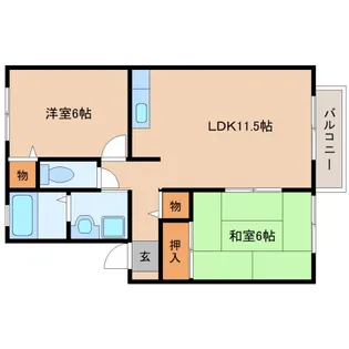 奈良県桜井市大字金屋【アパート】の間取り