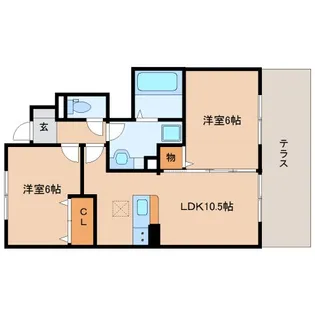 奈良県桜井市大字阿部【アパート】の間取り