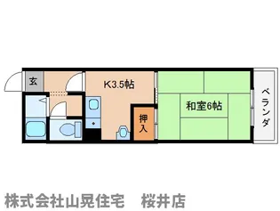 奈良県桜井市大字阿部【マンション】の間取り