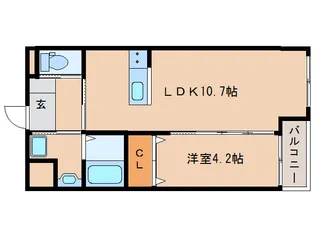 奈良県生駒市小明町【マンション】の間取り