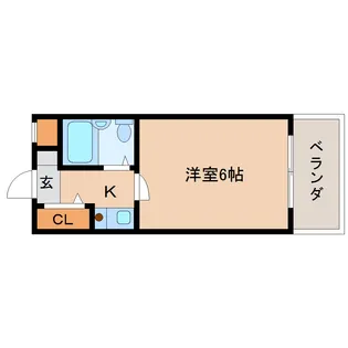 奈良県生駒市谷田町【マンション】の間取り