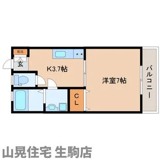 奈良県生駒市辻町【アパート】の間取り