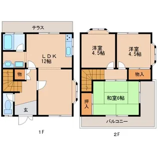 奈良県生駒市北新町【一戸建】の間取り