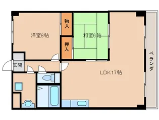 奈良県生駒市東生駒1丁目【マンション】の間取り