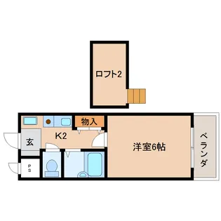 リバーコート東生駒【2階】の間取り