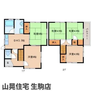 奈良県生駒市壱分町【一戸建】の間取り