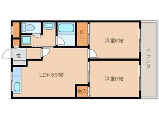 奈良県生駒市小瀬町【マンション】の間取り