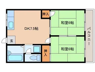 奈良県生駒市中菜畑2丁目【マンション】の間取り