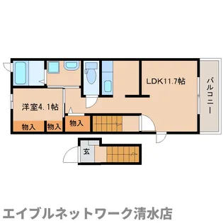 イリーデⅠ【2階】の間取り