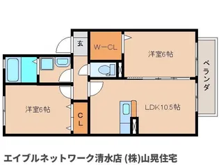 静岡県静岡市清水区押切【アパート】の間取り