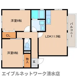 静岡県静岡市清水区押切【アパート】の間取り