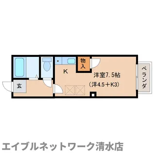 静岡県静岡市清水区折戸【アパート】の間取り