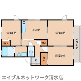 静岡県静岡市清水区春日1丁目【アパート】の間取り