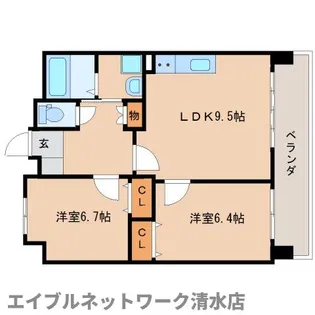 静岡県静岡市清水区北矢部町1丁目【マンション】の間取り