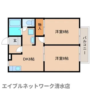 静岡県静岡市清水区北脇新田【アパート】の間取り