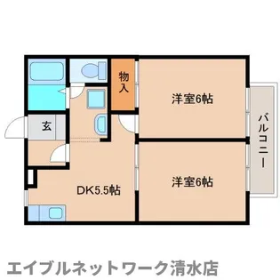 静岡県静岡市清水区北脇新田【アパート】の間取り