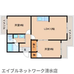 静岡県静岡市清水区駒越中1丁目【マンション】の間取り