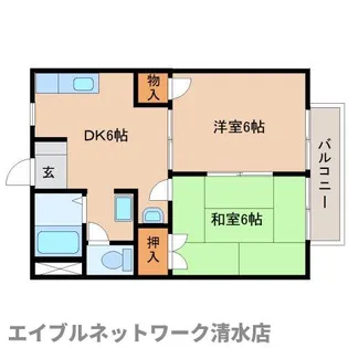 静岡県静岡市清水区駒越南町【アパート】の間取り
