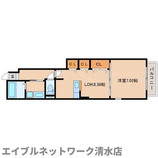 静岡県静岡市清水区駒越南町【アパート】の間取り