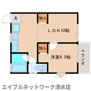 静岡県静岡市清水区袖師町【アパート】の間取り
