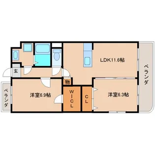 静岡県静岡市清水区西高町【マンション】の間取り