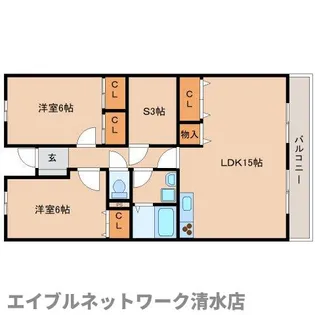 静岡県静岡市清水区船越南町【マンション】の間取り