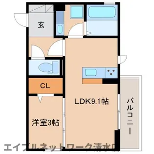 静岡県静岡市清水区本郷町【アパート】の間取り