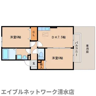 静岡県静岡市清水区三保【アパート】の間取り
