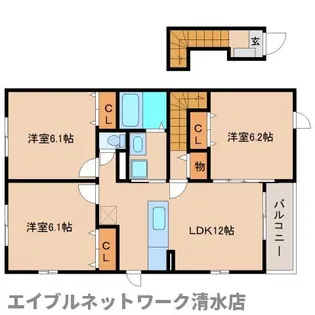 静岡県静岡市清水区三保松原町【アパート】の間取り