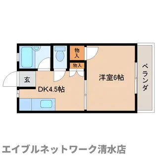 静岡県静岡市清水区向田町【マンション】の間取り
