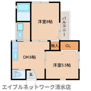 静岡県静岡市清水区村松原1丁目【アパート】の間取り