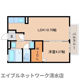 静岡県静岡市清水区八坂北2丁目【アパート】の間取り