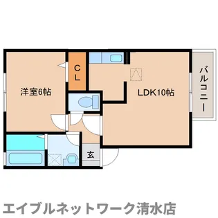 静岡県静岡市清水区八坂北2丁目【アパート】の間取り