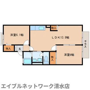 静岡県静岡市清水区八坂東1丁目【アパート】の間取り