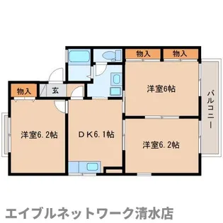 静岡県静岡市清水区八坂東1丁目【アパート】の間取り
