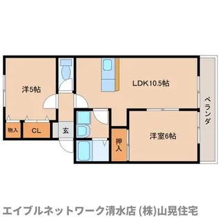 静岡県静岡市清水区八坂東1丁目【アパート】の間取り