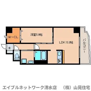 静岡県静岡市清水区八坂東2丁目【マンション】の間取り