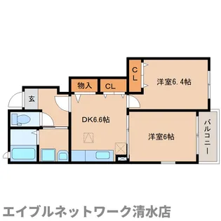 静岡県静岡市清水区山原【アパート】の間取り