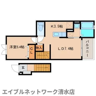 静岡県静岡市清水区山原【アパート】の間取り