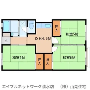 静岡県静岡市清水区横砂東町【マンション】の間取り
