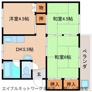 静岡県静岡市清水区横砂本町【マンション】の間取り