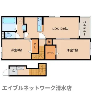 静岡県静岡市清水区三保松原町【アパート】の間取り