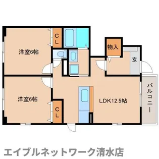 静岡県静岡市清水区三保松原町【アパート】の間取り