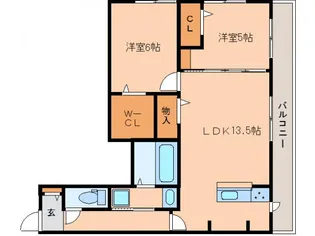 オンディーヌ富雄【1階】の間取り