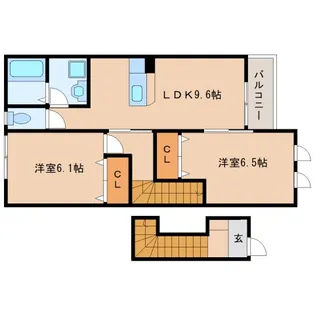 奈良県奈良市帝塚山中町【アパート】の間取り