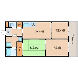 奈良県奈良市三碓3丁目【マンション】の間取り