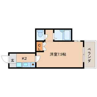 奈良県奈良市三碓2丁目【アパート】の間取り