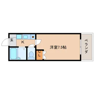 奈良県奈良市三碓2丁目【アパート】の間取り