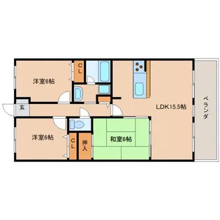 奈良県奈良市学園緑ヶ丘2丁目【マンション】の間取り